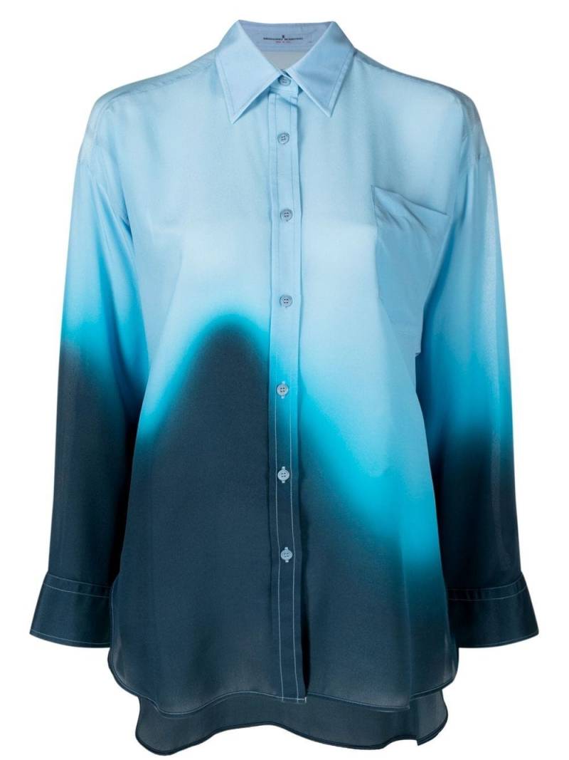 Ermanno Scervino gradient-print silk shirt - Blue von Ermanno Scervino