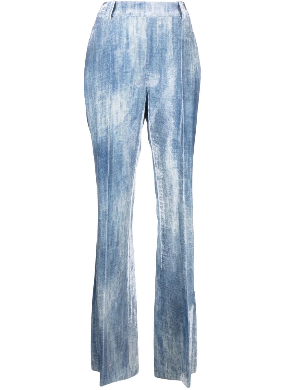 Ermanno Scervino high-waist bootcut velvet trousers - Blue von Ermanno Scervino