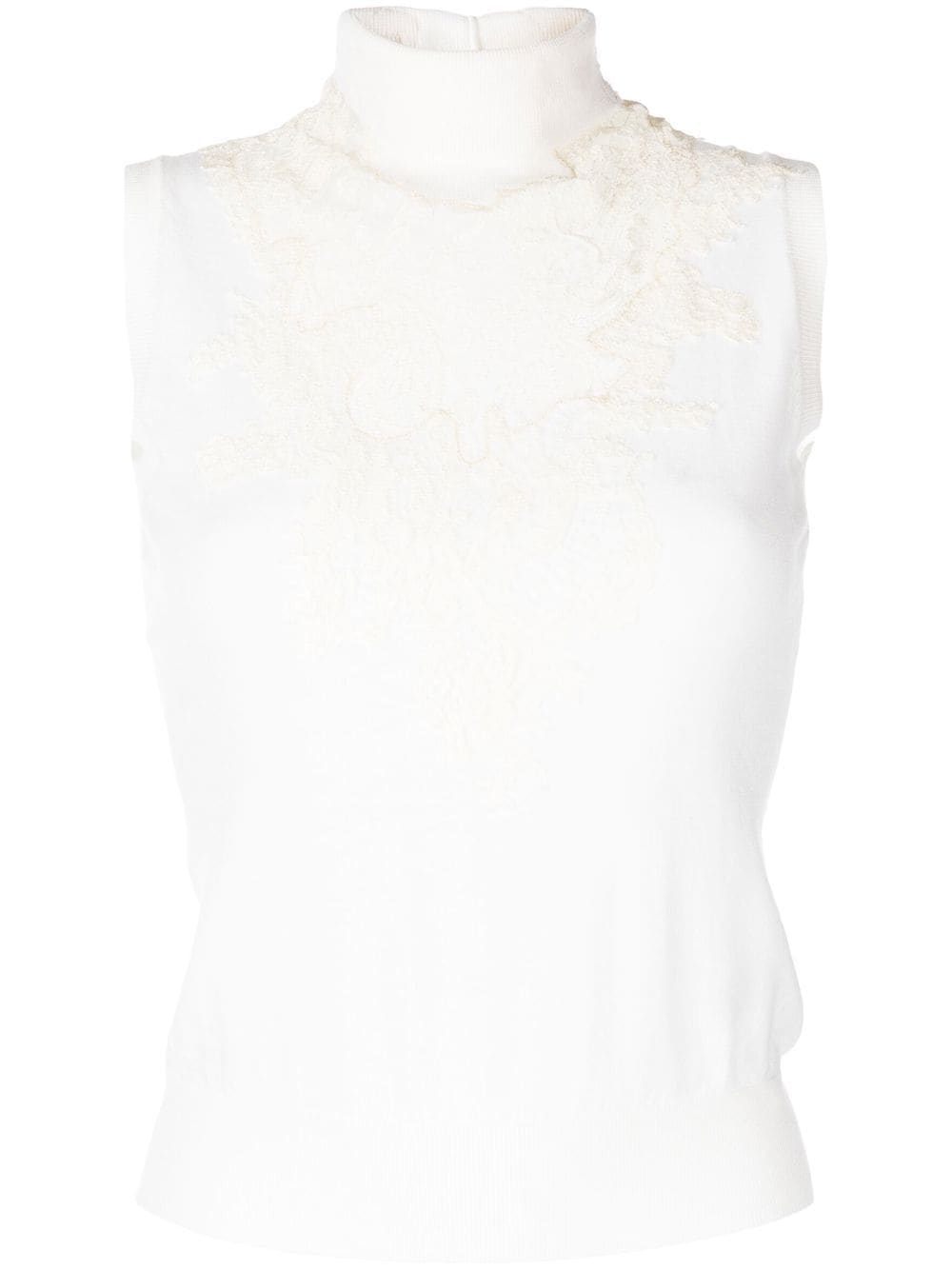 Ermanno Scervino lace-detail roll-neck vest - White von Ermanno Scervino