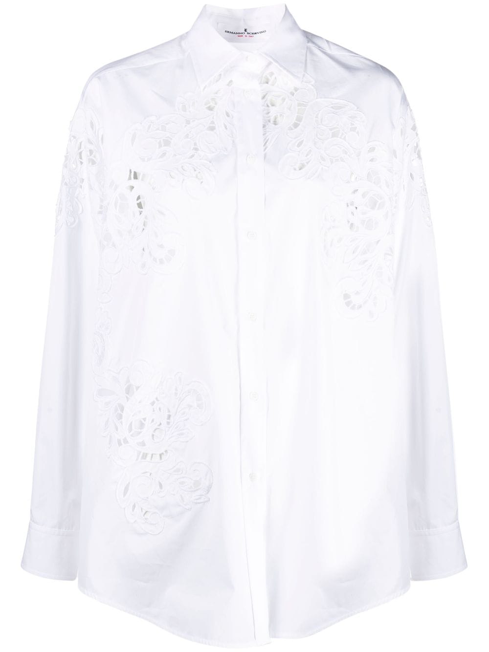 Ermanno Scervino lace-detailed cotton shirt - White von Ermanno Scervino