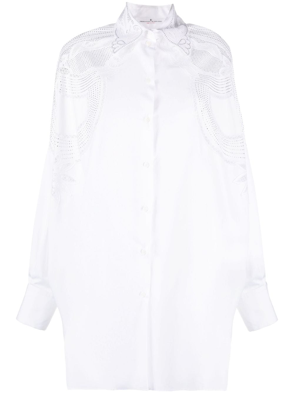 Ermanno Scervino lace-detailing cotton shirt - White von Ermanno Scervino