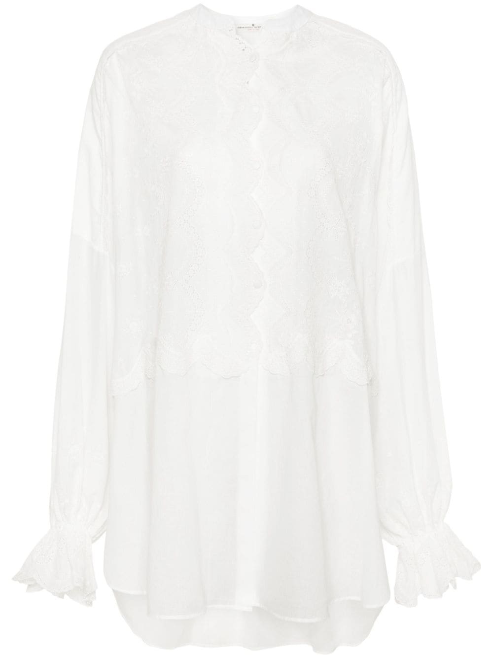 Ermanno Scervino lace-embroidered cotton blouse - White von Ermanno Scervino