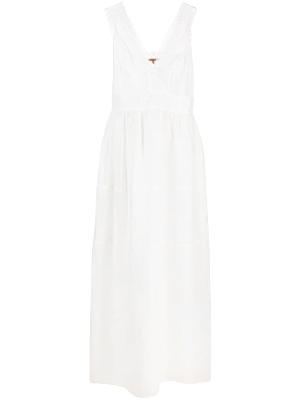 Ermanno Scervino lace-trim cotton dress - White von Ermanno Scervino