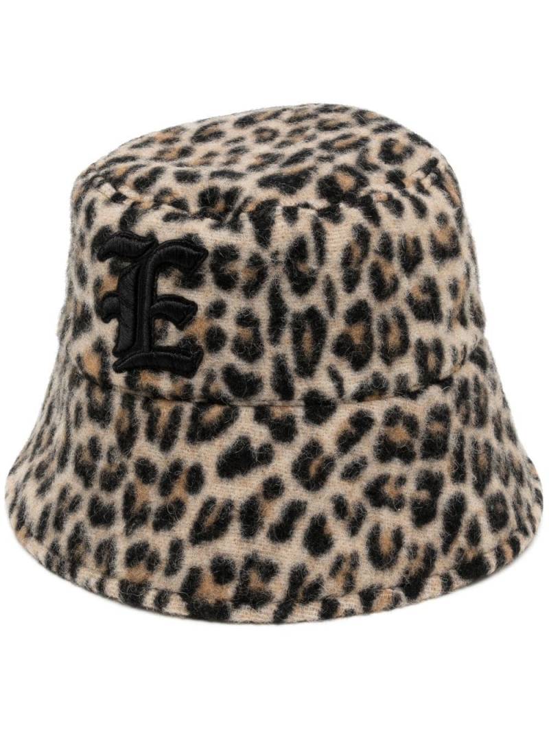 Ermanno Scervino leopard-print wool bucket hat - Brown von Ermanno Scervino