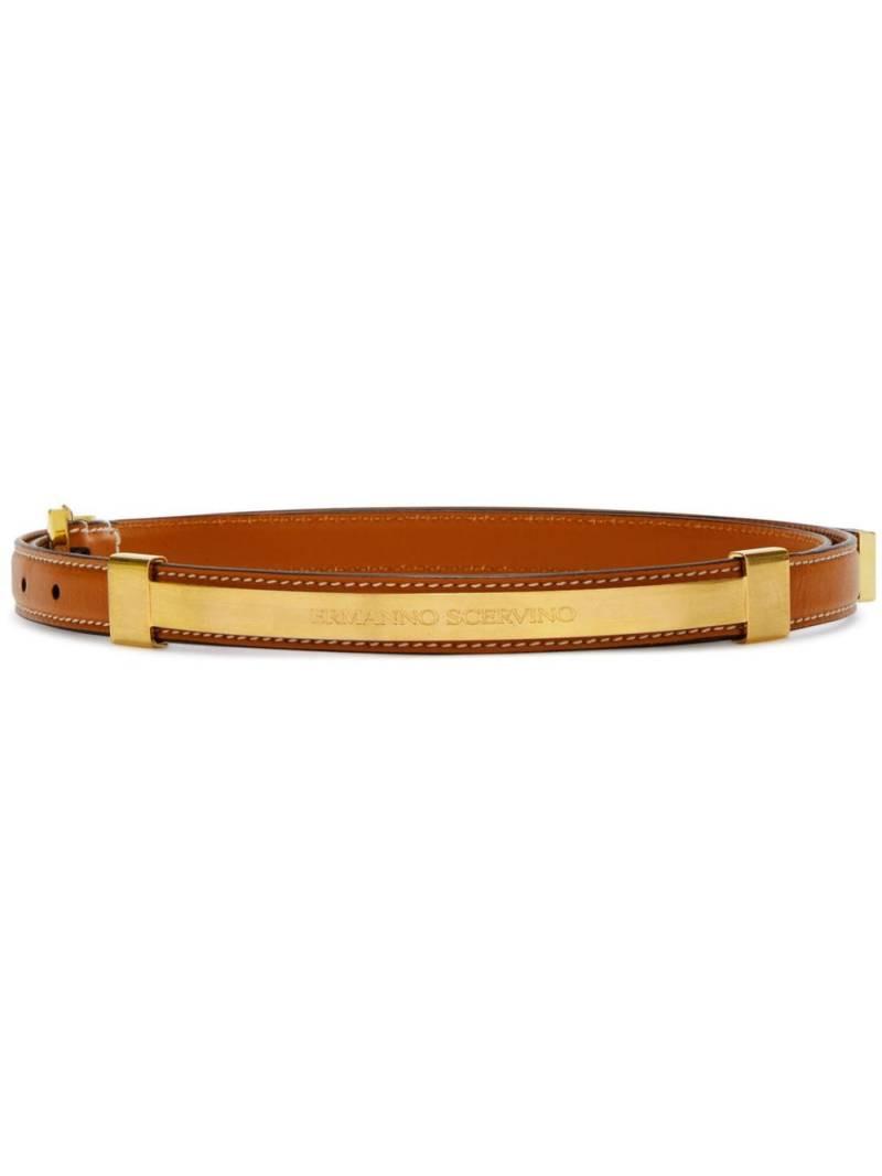 Ermanno Scervino logo-plaque leather belt - Brown von Ermanno Scervino