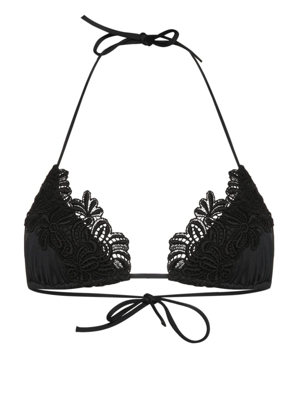 Ermanno Scervino macramé-detailing bikini top - Black von Ermanno Scervino