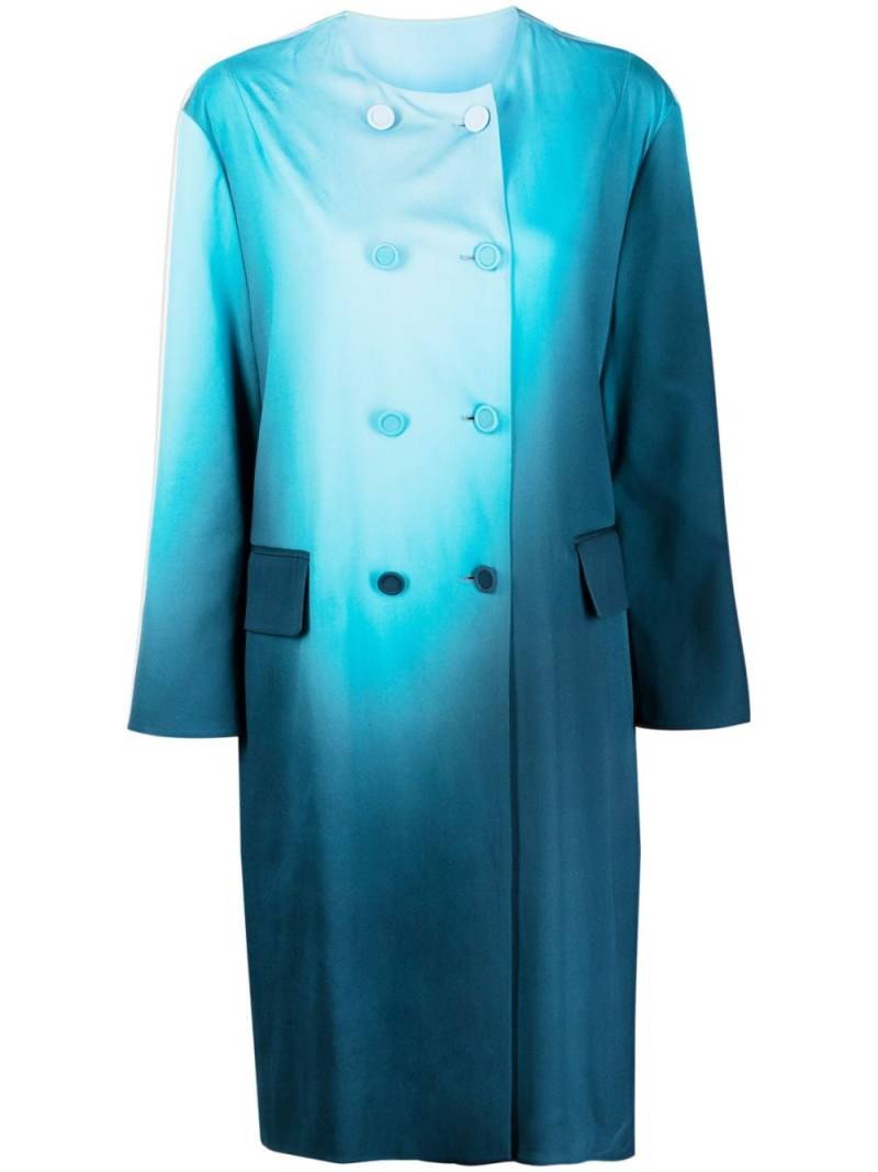 Ermanno Scervino ombré-effect double-breasted coat - Blue von Ermanno Scervino