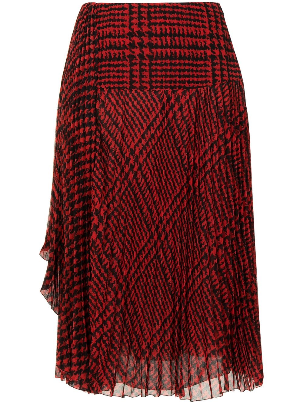 Ermanno Scervino prince-of-wales print pleated skirt - Red von Ermanno Scervino