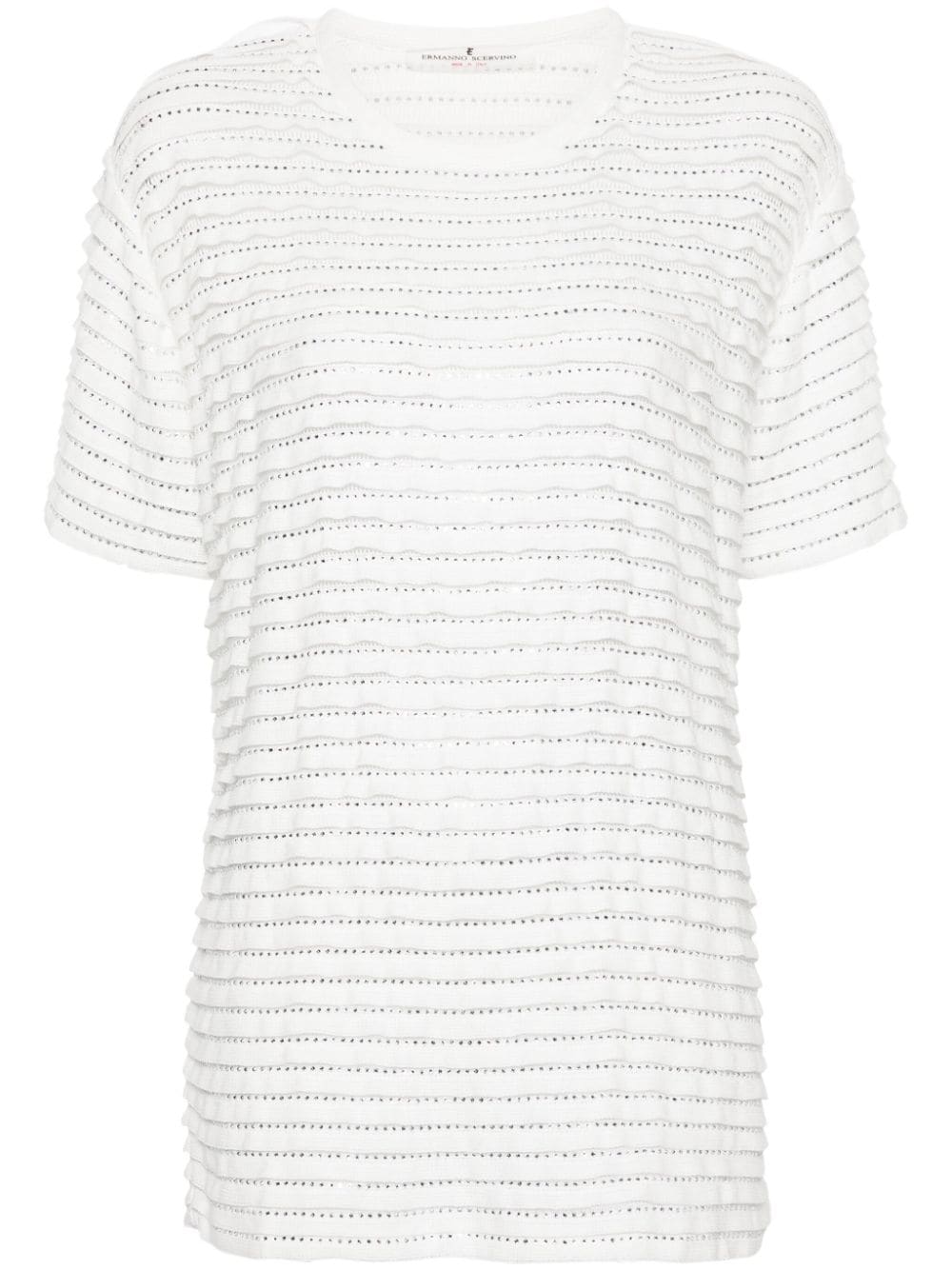 Ermanno Scervino rhinestone-embellished knitted top - White von Ermanno Scervino