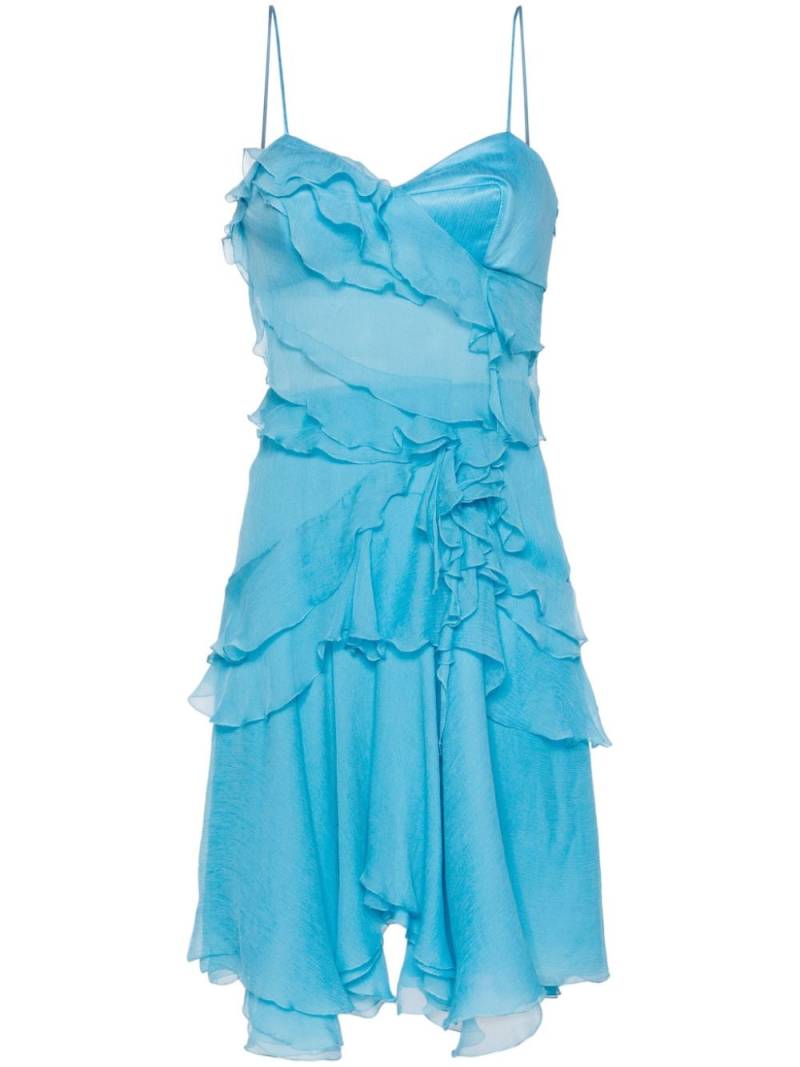 Ermanno Scervino ruffled-detail silk midi dress - Blue von Ermanno Scervino