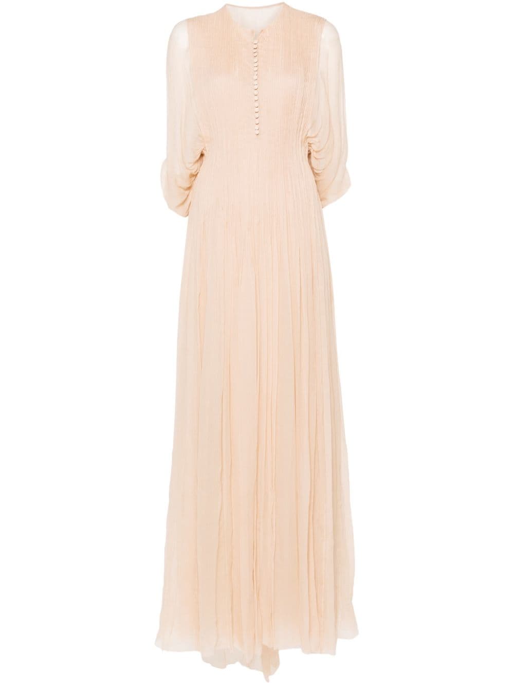 Ermanno Scervino sheer pintuck maxi dress - Neutrals von Ermanno Scervino