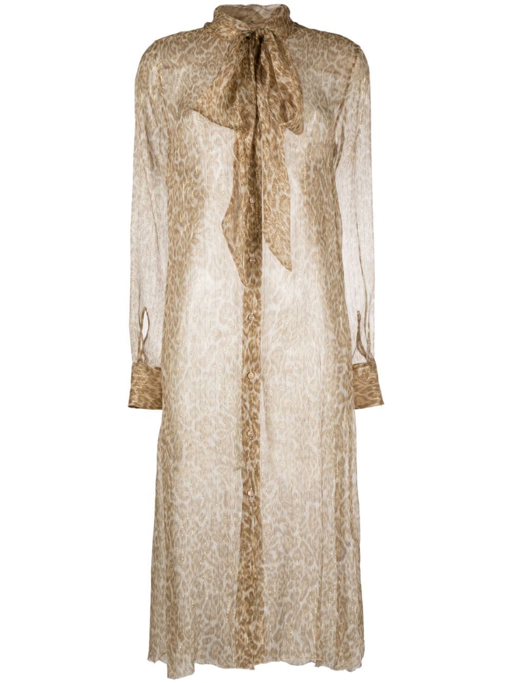 Ermanno Scervino sheer silk midi dress - Brown von Ermanno Scervino