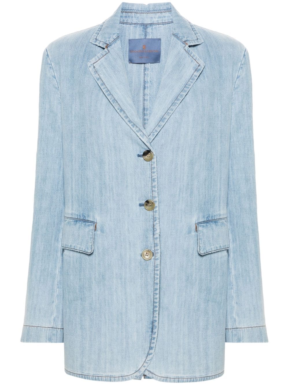 Ermanno Scervino single-breasted denim blazer - Blue von Ermanno Scervino