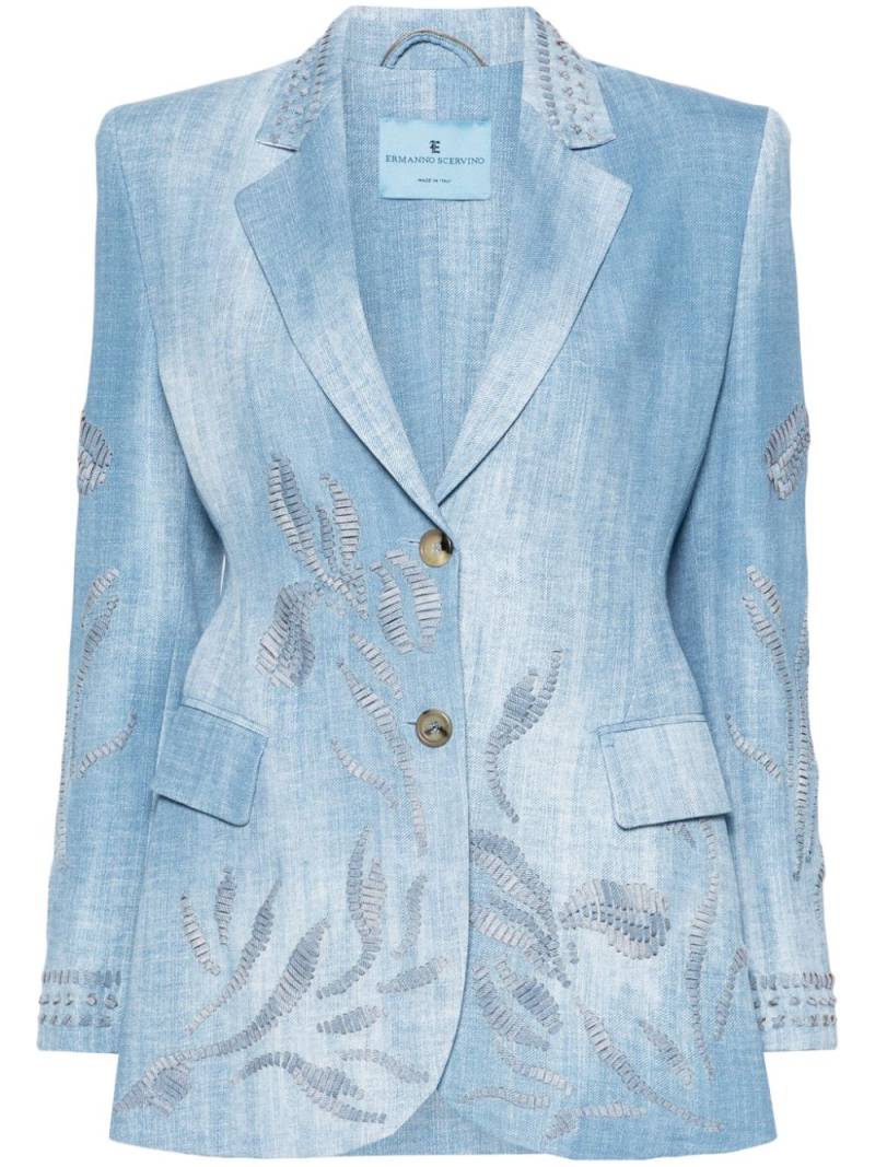 Ermanno Scervino single-breasted embroidered blazer - Blue von Ermanno Scervino