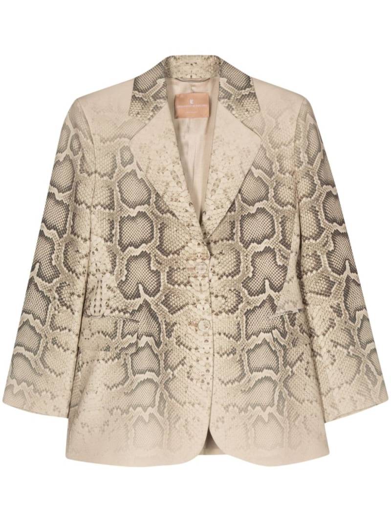 Ermanno Scervino snakeskin-print blazer - Yellow von Ermanno Scervino