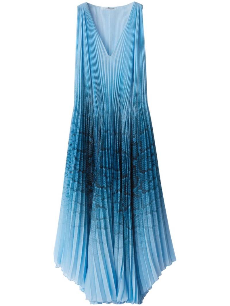 Ermanno Scervino snakeskin-print pleated midi dress - Blue von Ermanno Scervino