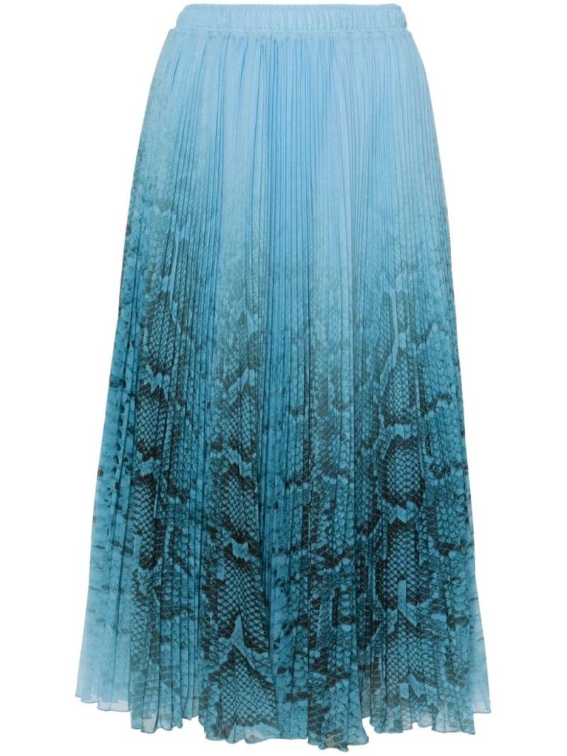 Ermanno Scervino snakeskin-print pleated midi skirt - Blue von Ermanno Scervino