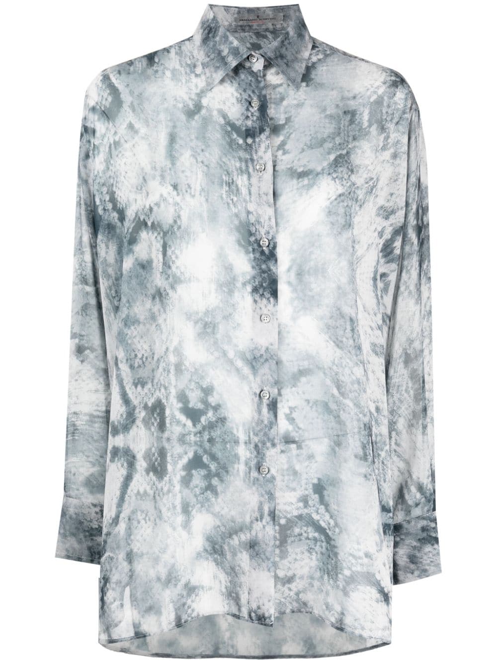 Ermanno Scervino snakeskin-print semi-sheer shirt - Grey von Ermanno Scervino