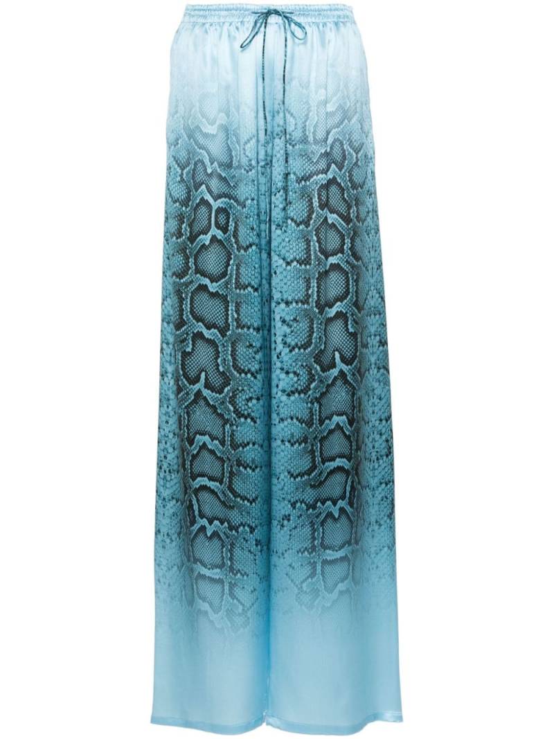 Ermanno Scervino snakeskin-print silk trousers - Blue von Ermanno Scervino