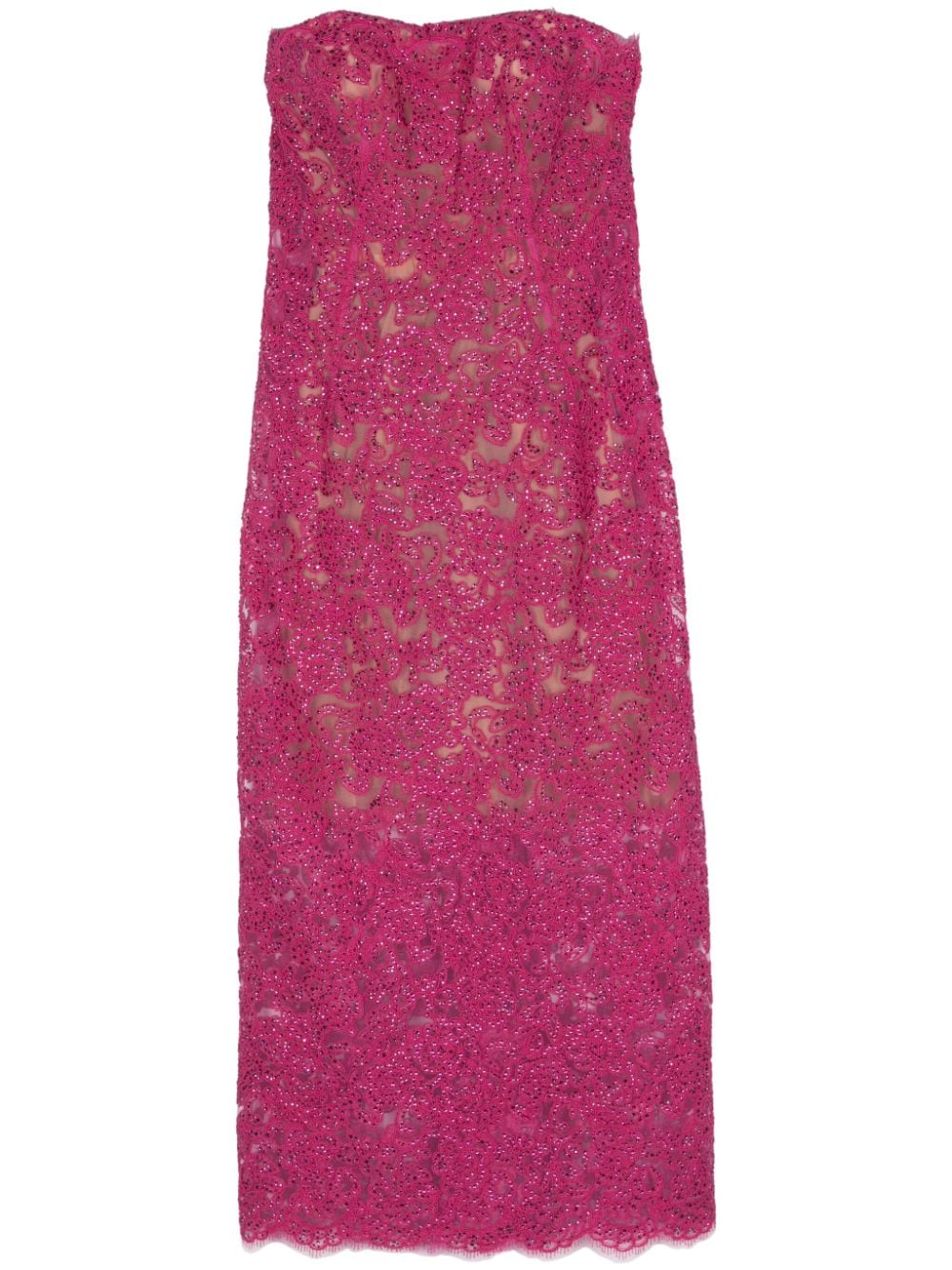 Ermanno Scervino strapless lace midi dress - Pink von Ermanno Scervino