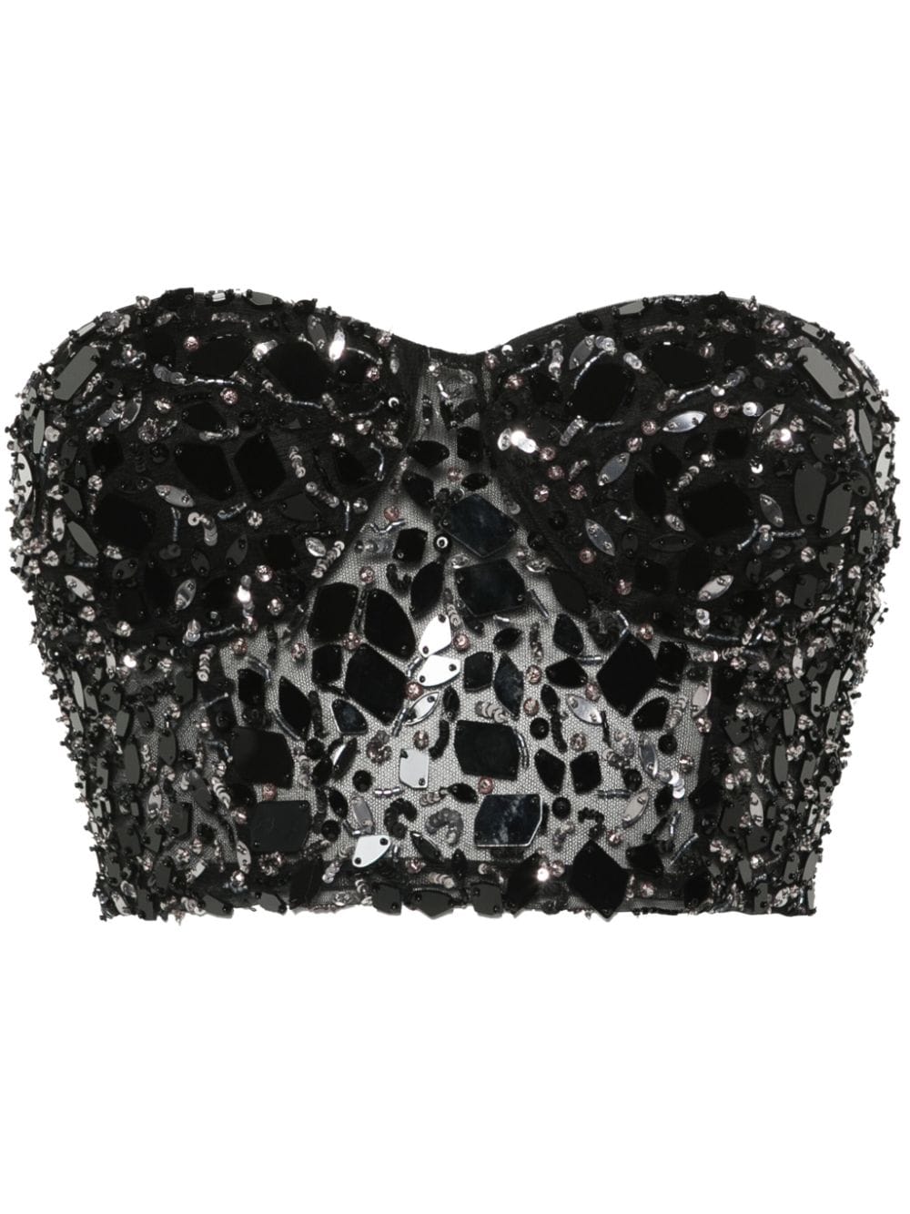 Ermanno Scervino strapless sequined crop top - Black von Ermanno Scervino