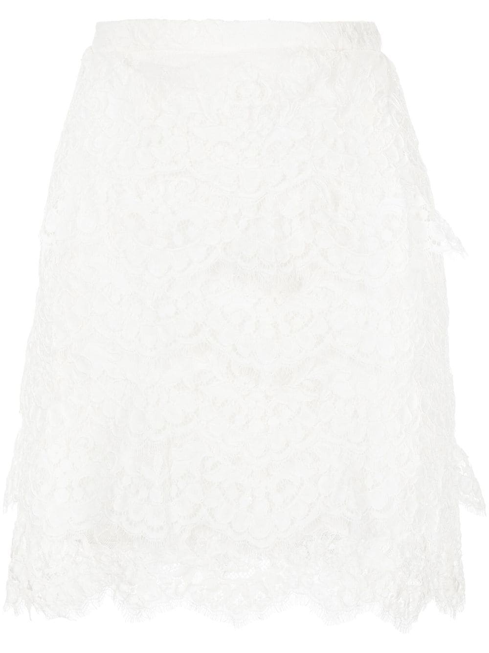 Ermanno Scervino tiered lace skirt - White von Ermanno Scervino