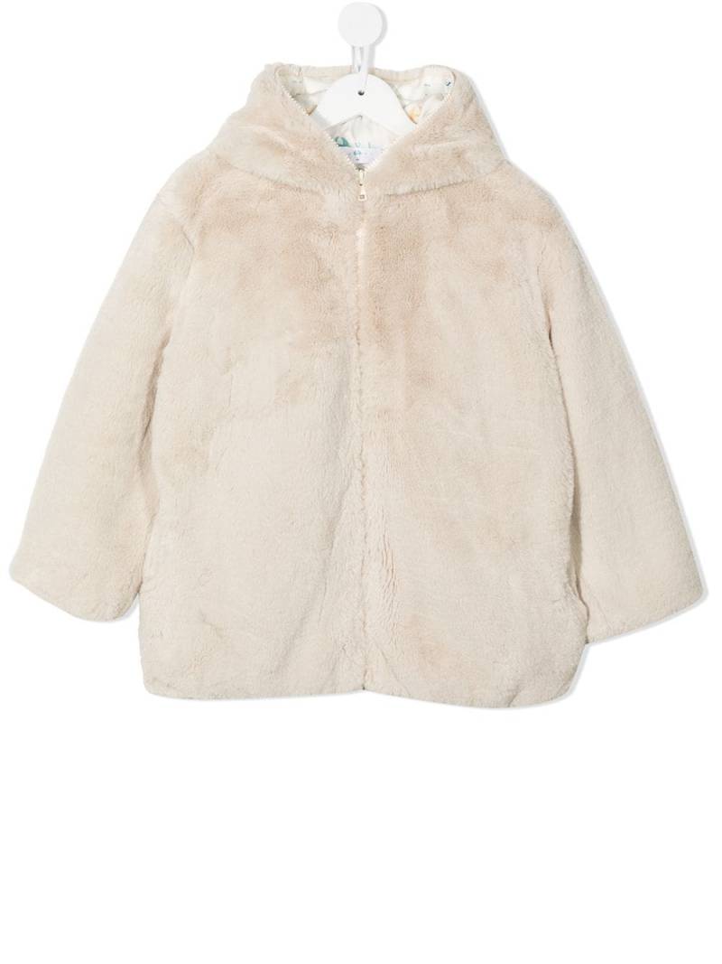 Eshvi Kids faux-fur hooded coat - White von Eshvi Kids