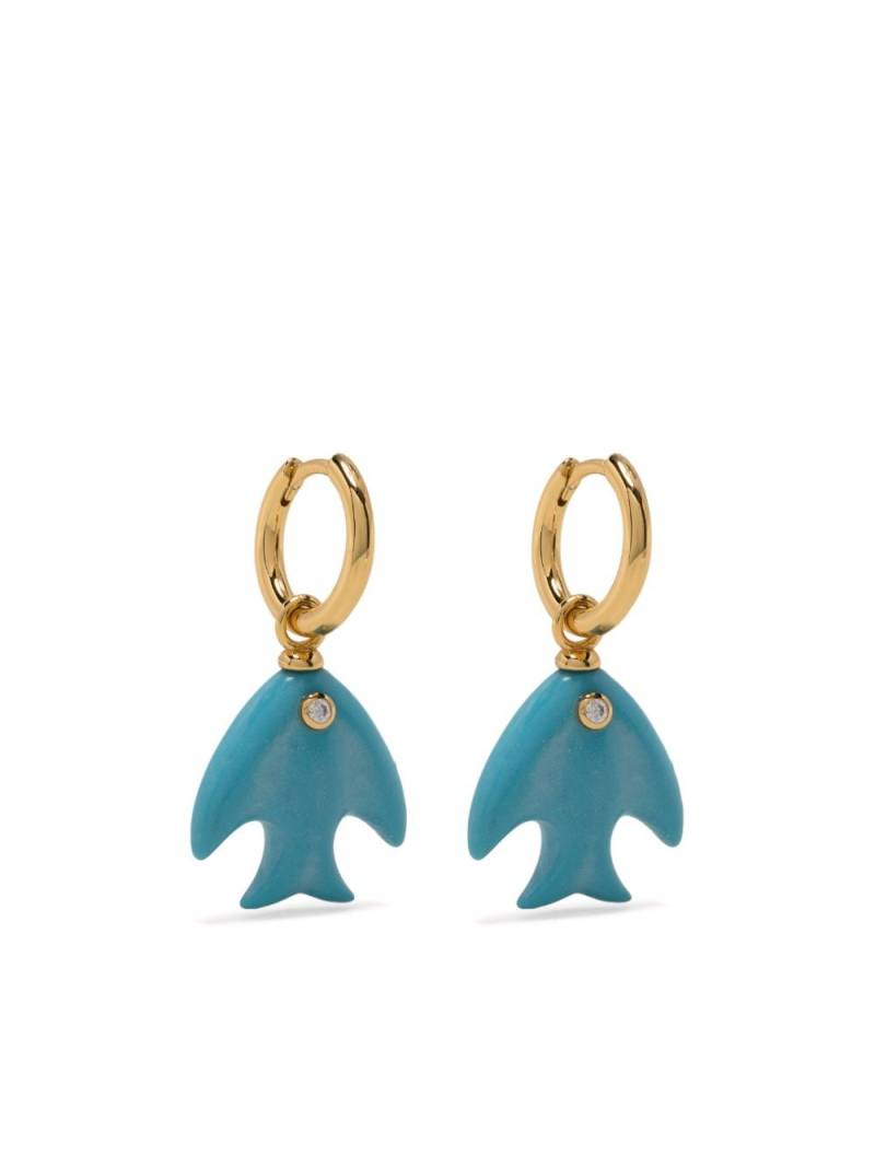 Eshvi bird charm earrings - Blue von Eshvi