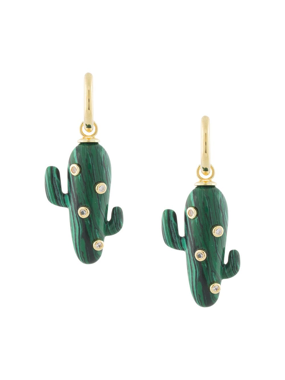 Eshvi cactus-pendant hoop earrings - Green von Eshvi