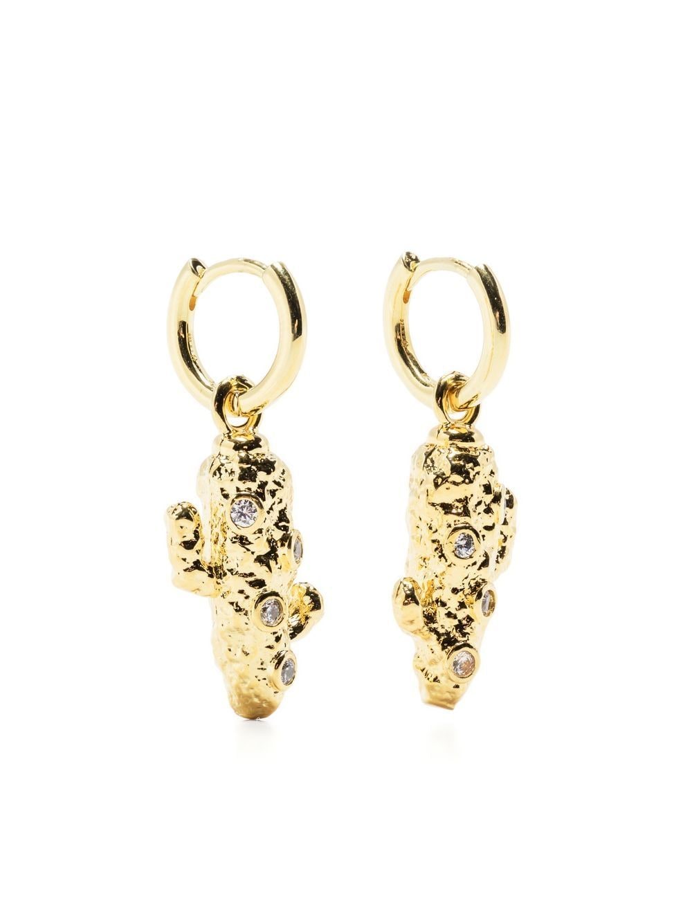 Eshvi crystal-cactus hoop earrings - Gold von Eshvi