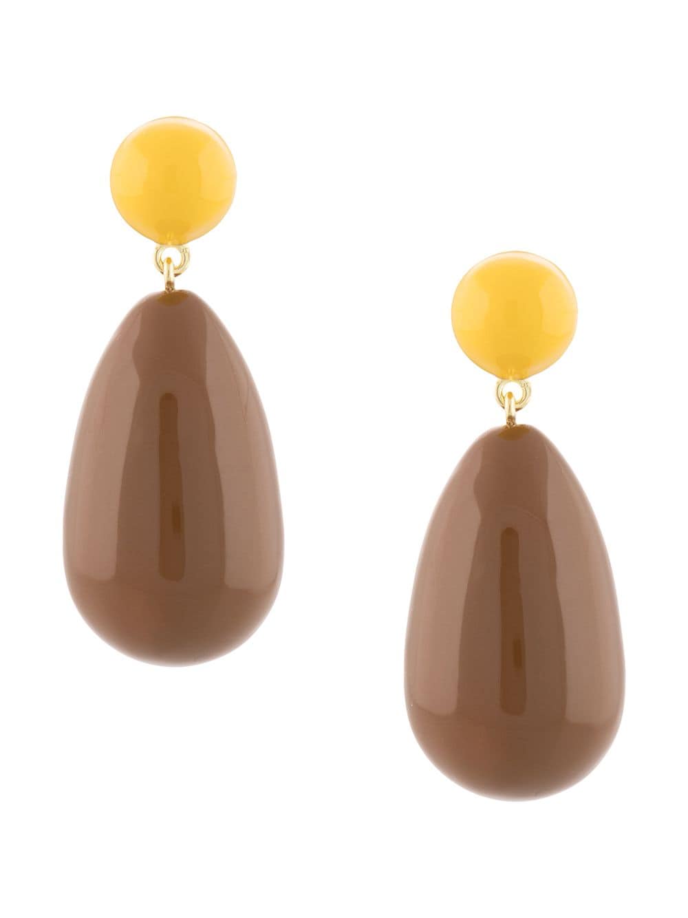 Eshvi oval drop earrings - Brown von Eshvi