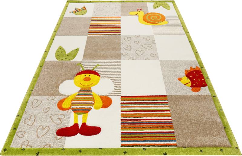 Esprit Kinderteppich »Kids Bee 2.0«, rechteckig, 13 mm Höhe, Kinder Motiv Biene Kurzflor Teppich von Esprit