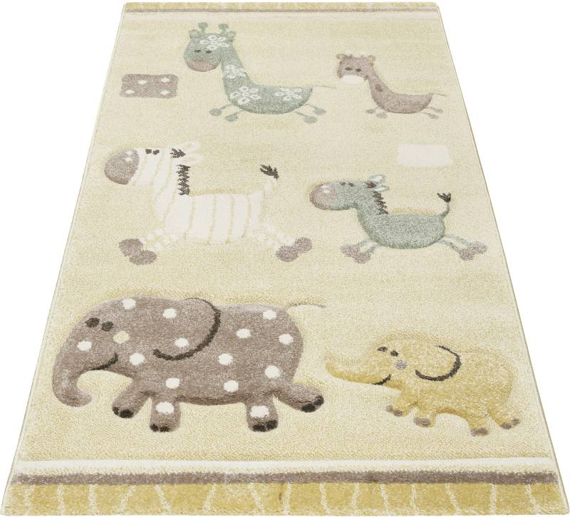 Esprit Kinderteppich »Kids Lucky Zoo 2.0, ESP-24323«, rechteckig, 13 mm Höhe, Kinder Zoo Motiv Kurzflor Teppich von Esprit