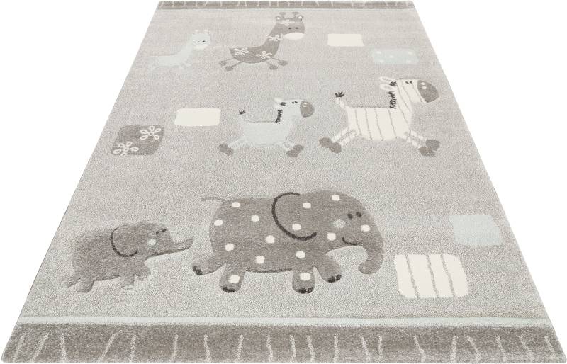 Esprit Kinderteppich »Kids Lucky Zoo 2.0«, rechteckig, 13 mm Höhe, Kinder Zoo Motiv Kurzflor Teppich von Esprit