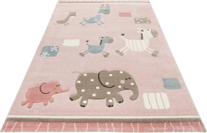 Esprit Kinderteppich »Kids Lucky Zoo 2.0, ESP-24323«, rechteckig, 13 mm Höhe, Kinder Zoo Motiv Kurzflor Teppich von Esprit