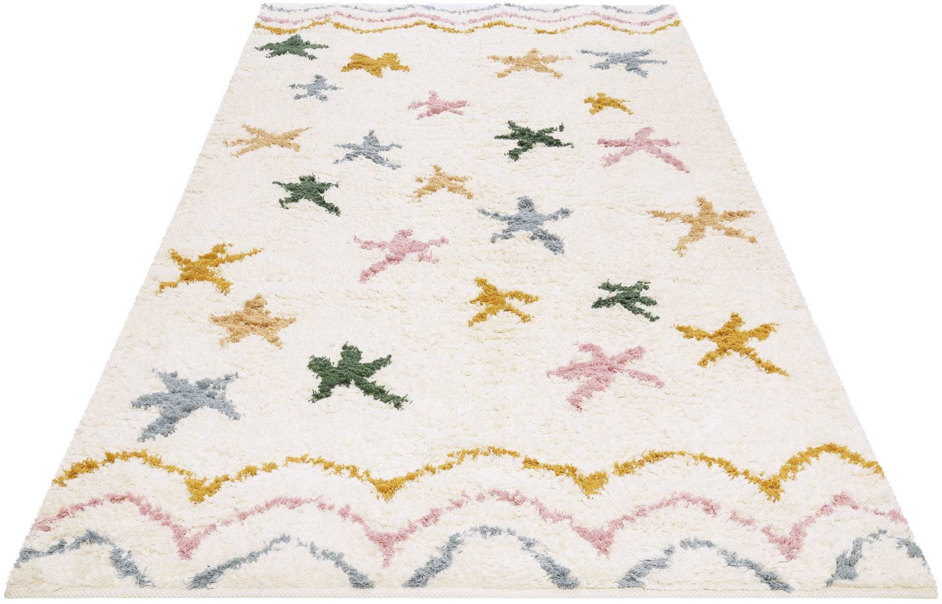 Esprit Kinderteppich »Sea Star ESP-2216«, rechteckig, Hochflor Baumwolle, Teppich mit bunten Sternen von Esprit
