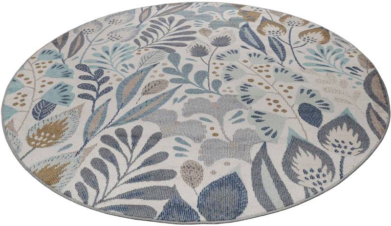 Esprit Outdoorteppich »Lilly, ESP-21082«, rund, 4 mm Höhe, wetterfest mit blumigem Muster ideal für Balkon, Terrasse, Küche, Flur von Esprit