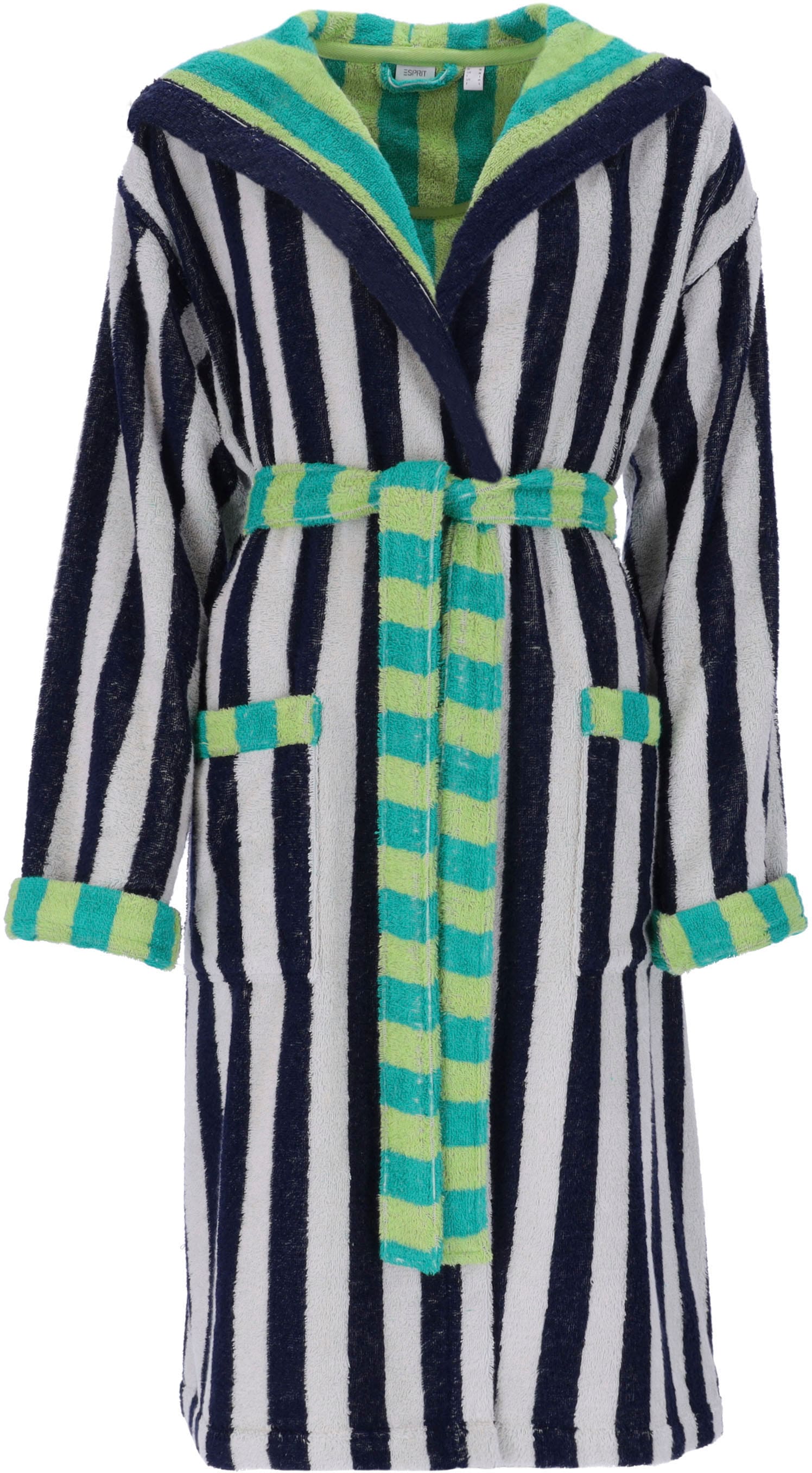 Esprit Unisex-Bademantel »Summer Stripe, ideal für Sauna & Spa, Hotelbademantel, Morgenmantel«, (1 St.), Doubleface von Esprit