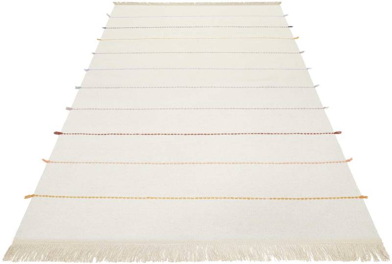 Esprit Wollteppich »Lina ESP-2205«, rechteckig, 5 mm Höhe, Naturfaserteppich mit Fransen, modernes Design, Wohnzimmer von Esprit