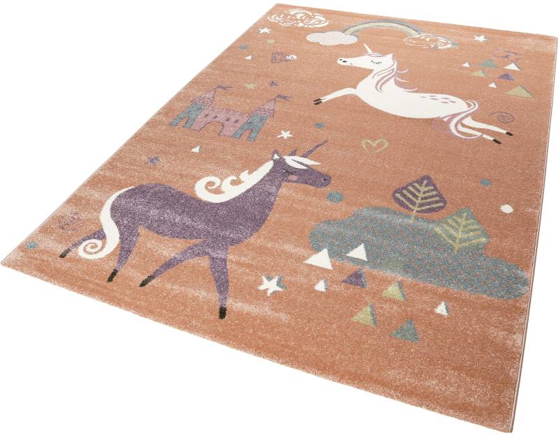 Esprit Kinderteppich »Sunny Unicorn ESP-21974«, rechteckig, 13 mm Höhe, Einhorn, Schloss, Motiv, Kurzflor von Esprit
