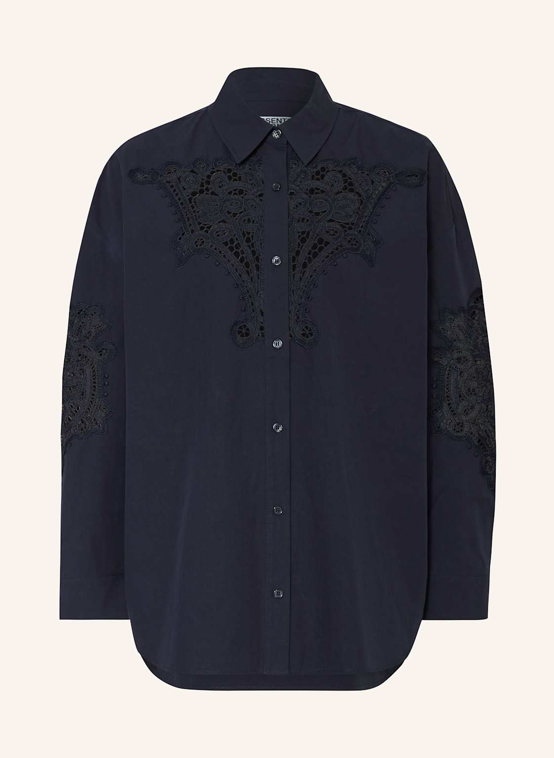 Essentiel Antwerp Oversized-Hemdbluse Hoofd Mit Spitze blau Essentiel Antwerp Oversized-Hemdbluse Hoofd Mit Spitze blau von Essentiel Antwerp