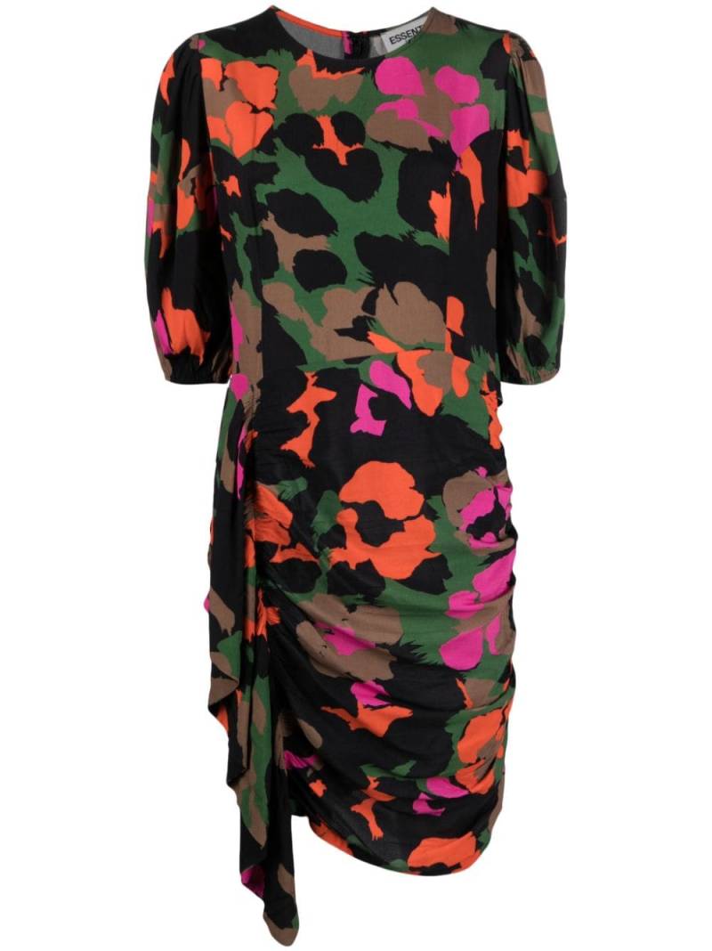 Essentiel Antwerp floral-print draped-detail dress - Black von Essentiel Antwerp