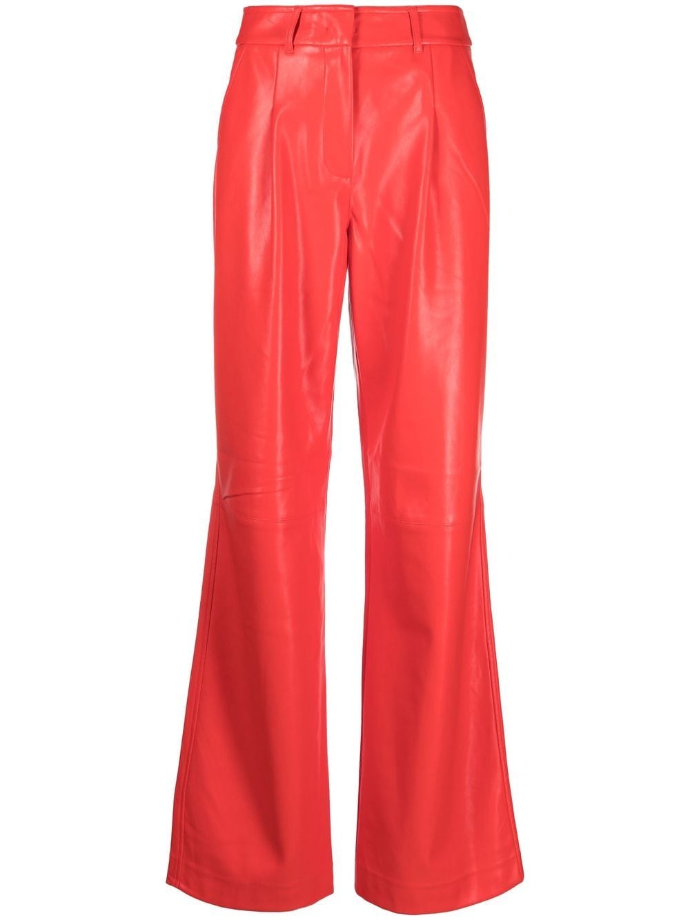 Essentiel Antwerp high-rise faux leather wide-leg trousers - Red von Essentiel Antwerp