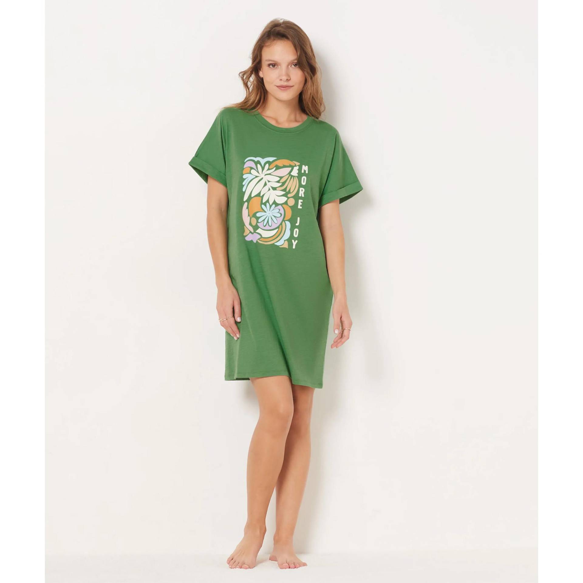 Big Shirt Nachthemd, Kurzarm Damen Grün M von Etam