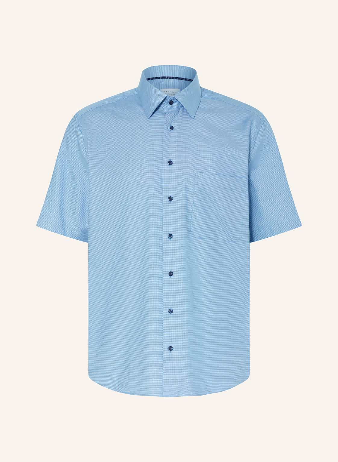Eterna Kurzarm-Hemd Comfort Fit blau von Eterna
