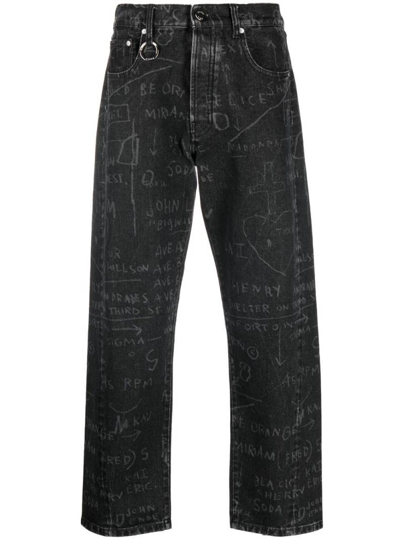 Etudes Corner sketch-style-print jeans - Black von Etudes
