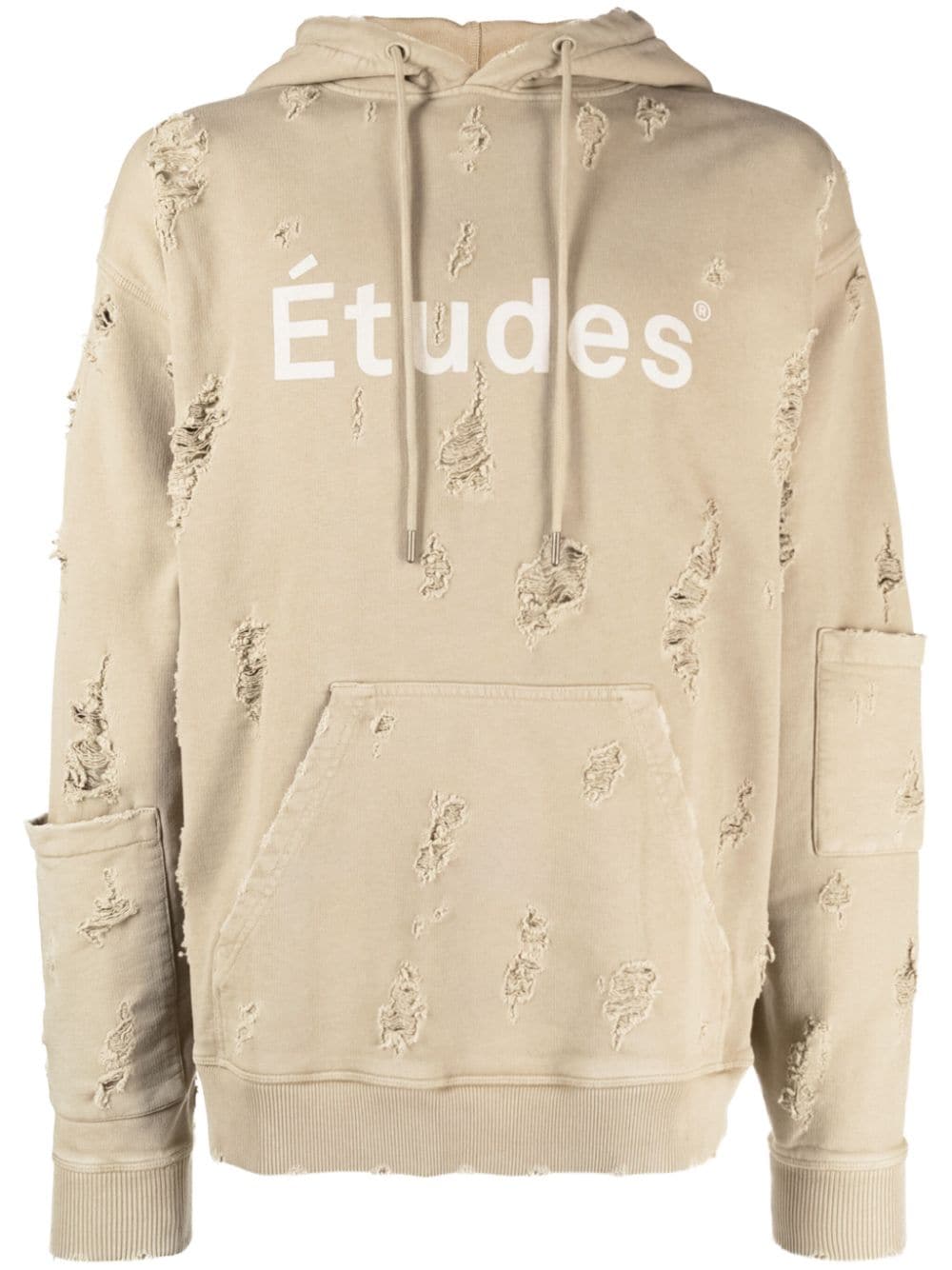 Etudes Ensemble distressed-effect hoodie - Brown von Etudes