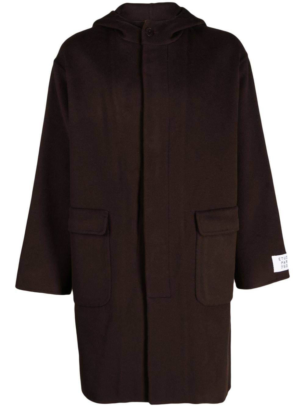 Etudes Temple logo-patch hooded coat - Brown von Etudes