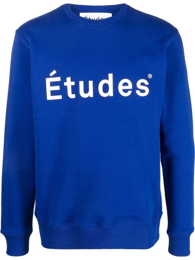 Etudes logo-print crew neck sweatshirt - Blue von Etudes