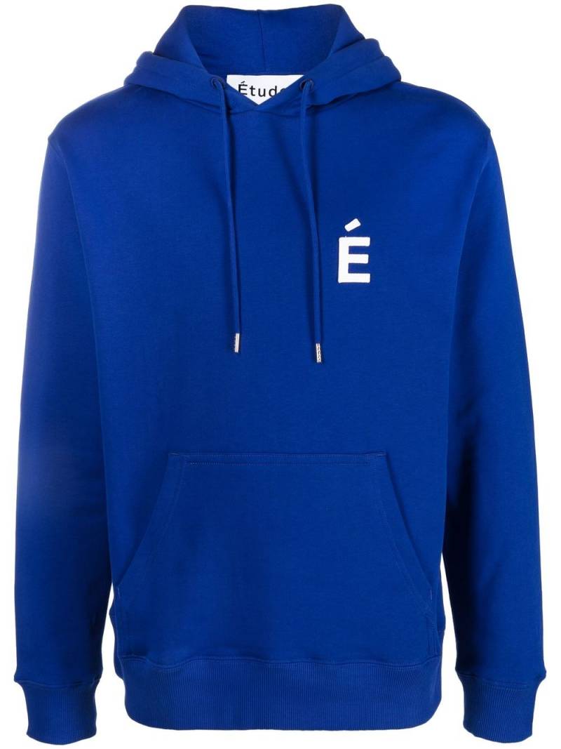 Etudes logo-print long-sleeve hoodie - Blue von Etudes